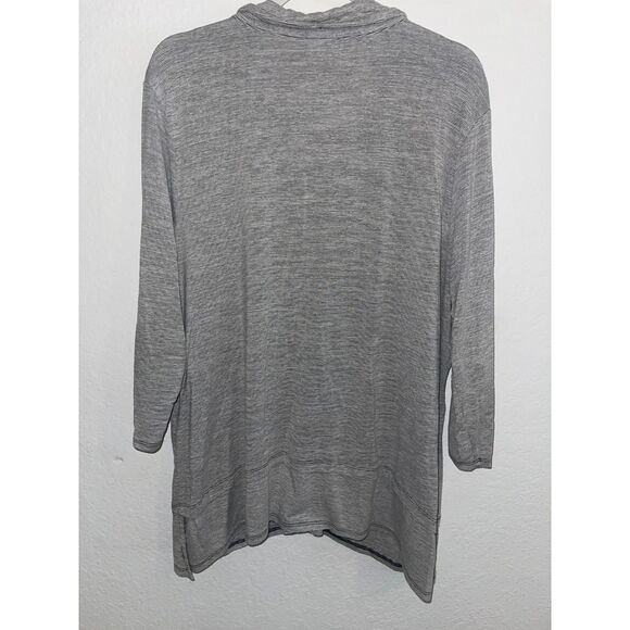 Chico's Zenergy Weekends Striped Zip Hoodie Jacket Sweatshirt Size 3 L/XL - Picture 2 of 7